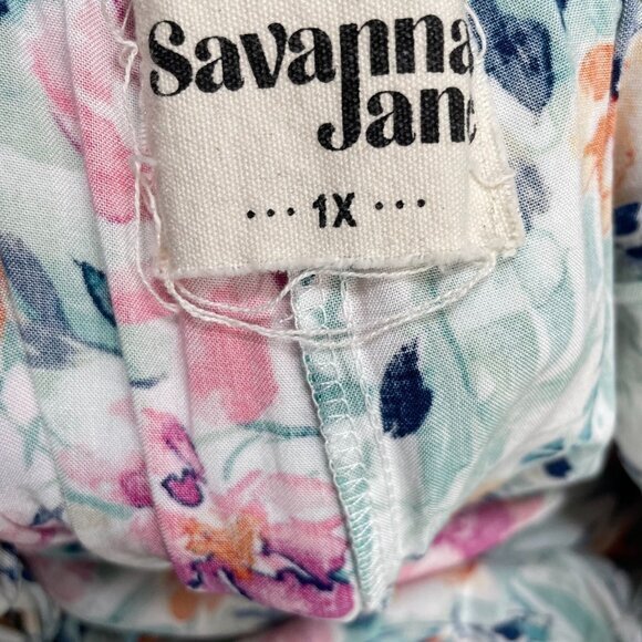 Savanna Jane Life of the Party Jumpsuit Womens 1X‎ Floral Strapless Lightweight - Picture 8 of 11